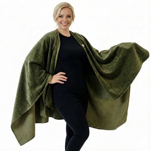 Khaki Polar Fleece Unisex Ethnic Camper Poncho