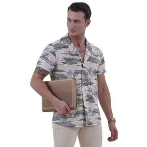 Green and Yellow Hawaiian Men's Hawaiian Summer Shirt