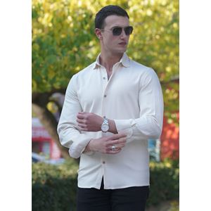 Beige Soft Collar Men's Shirt