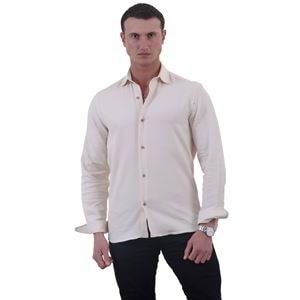 Beige Soft Collar Men's Shirt