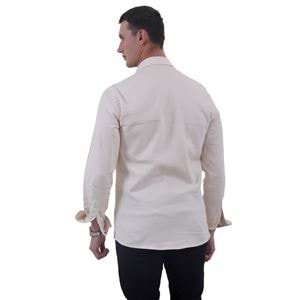 Beige Soft Collar Men's Shirt