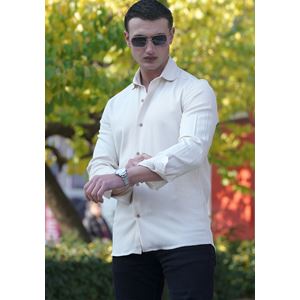 Beige Soft Collar Men's Shirt