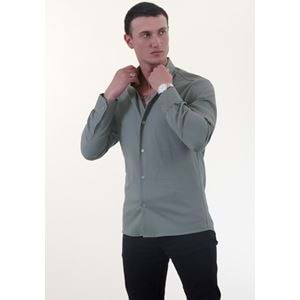 Green Soft Collar Men's Shirt