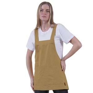 Beige Basic Double Pocket Apron for Chef