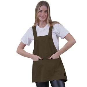 Khaki Green Basic Double Pocket Apron for Chef