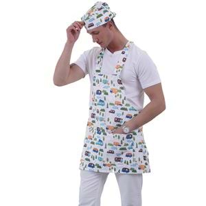 Colorful Caravan Printed Double Pocket Apron for Chef