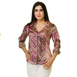 Purple Ethnical Printed Women's Shirt