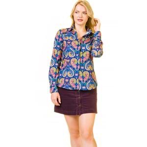 Paisley Designer Navy Women's Shirt