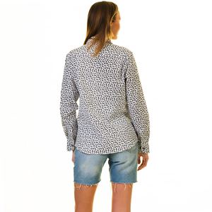 White Black Leaves Women's Shirt