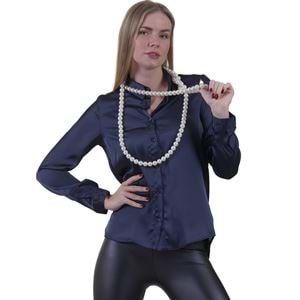 Navy Women's Satin Shirt