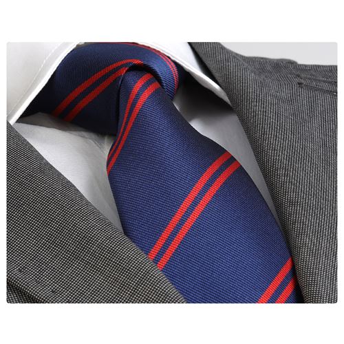 Navy Red Striped Necktie
