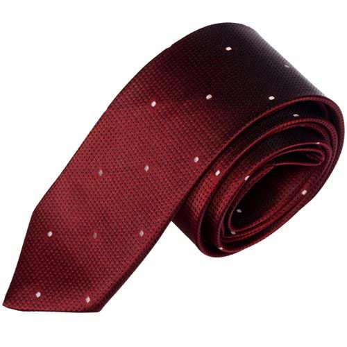 Burgundy Polka Dot Handmade Necktie
