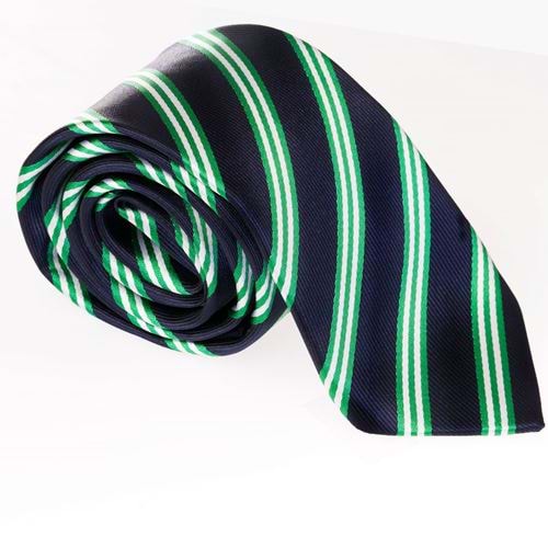 Navy Green Striped Necktie