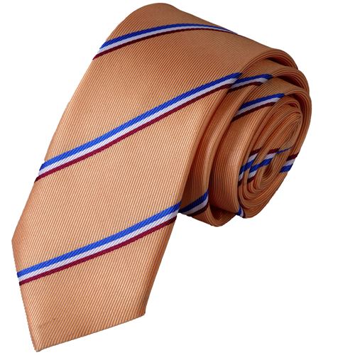 Orange Striped with Holland Flag Necktie