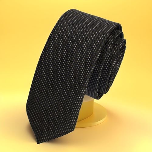 Micro Yellow Polka Dot jacquard Slim Fashion Slim Tie on black