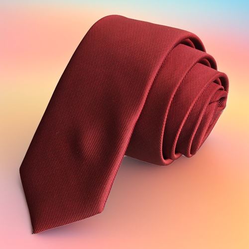 Burgundy Self-Striped Simple Slim Fashion Slim Tie