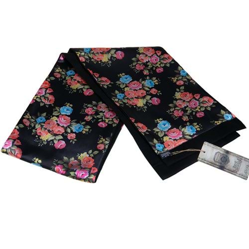 Black Floral Double Face Scarf