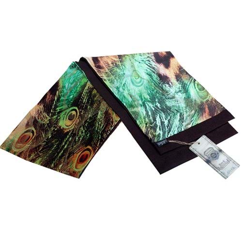 Green Brown Leopar Style Double Face Scarf