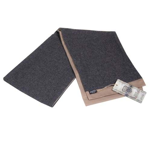 Navy Begie Wool Double Face Scarf