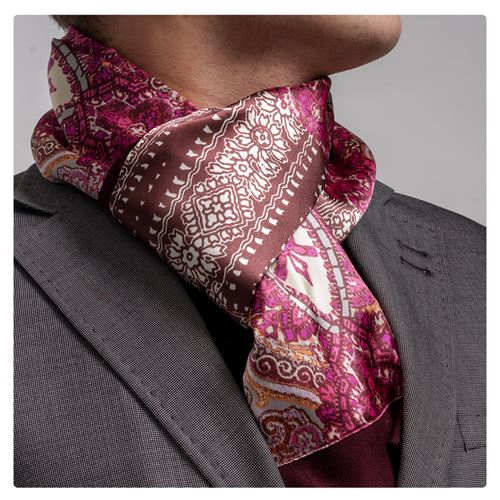 Purple Printed Mens Scarf