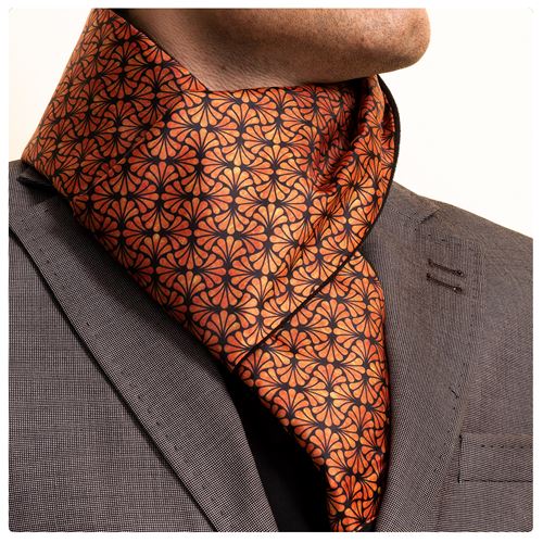 Orange Black Desginer Mens Scarf