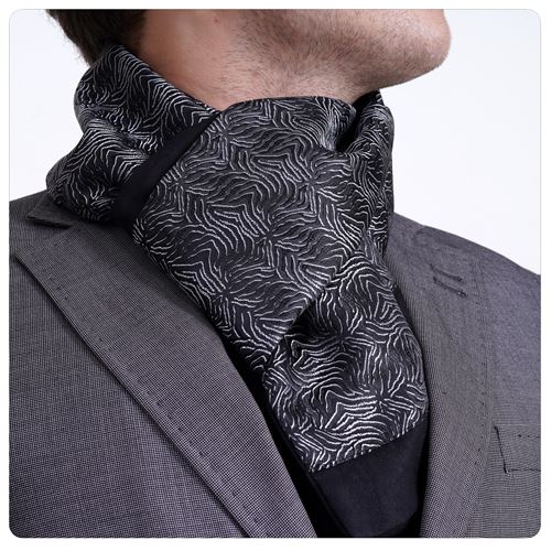 Black Silver Designer Mens Scarf