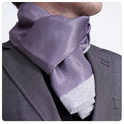 Silver Designer Jacquard Mens Scarf