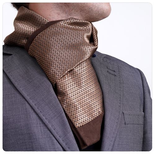 Bronze Designer Jacquard Mens Scarf