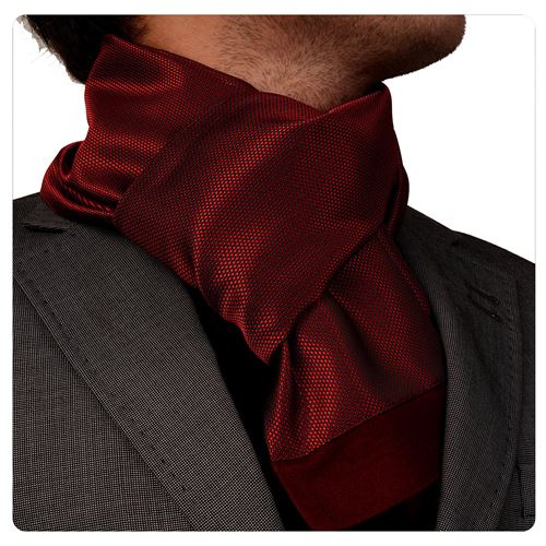 Red Birds Eye Geometric Classic Mens Scarf
