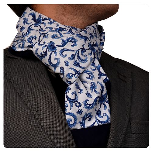 Blue Paisley Printed Mens Scarf