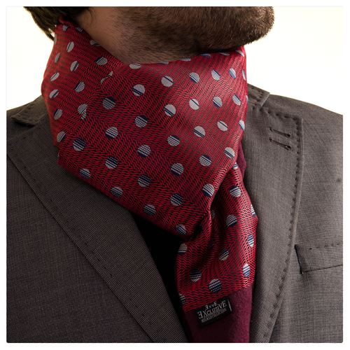 Red Navy Geometric Mens Scarf