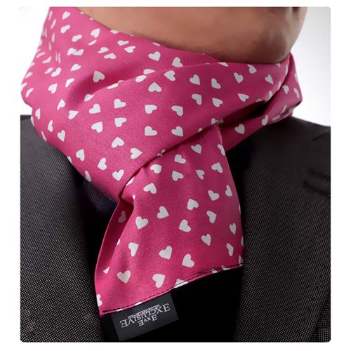 Pink Heart on White Scarf