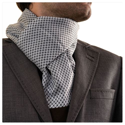 White with Black Squares Mens Scarf