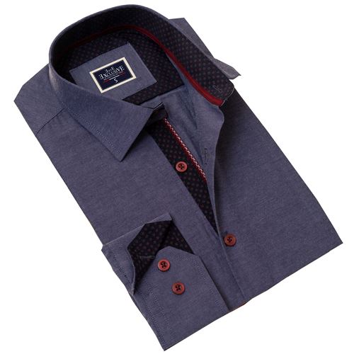 Jeans Color inside Burgundy Men's Shirt