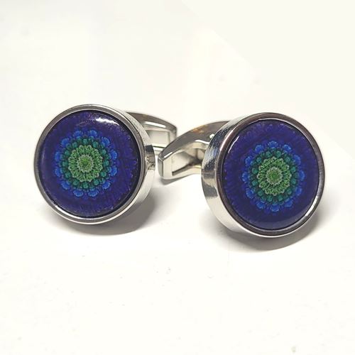 Navy Blue Pair of Cufflinks with Box