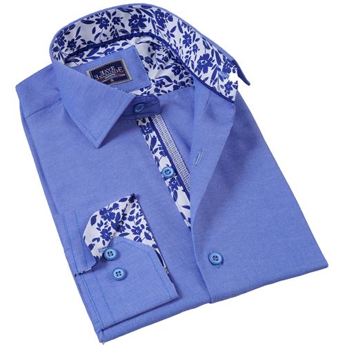 Blue Contrast Collar inside and Cuff Men's Shirt