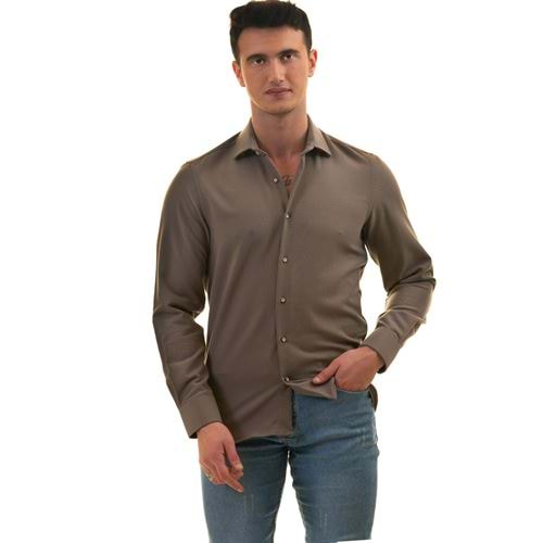 Vison Gray Linen Men's Shirt