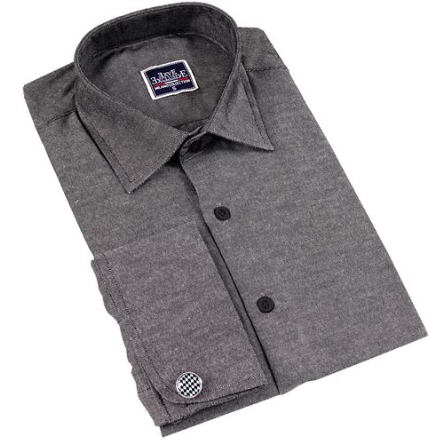 Gray Oxford French Cuff Shirt
