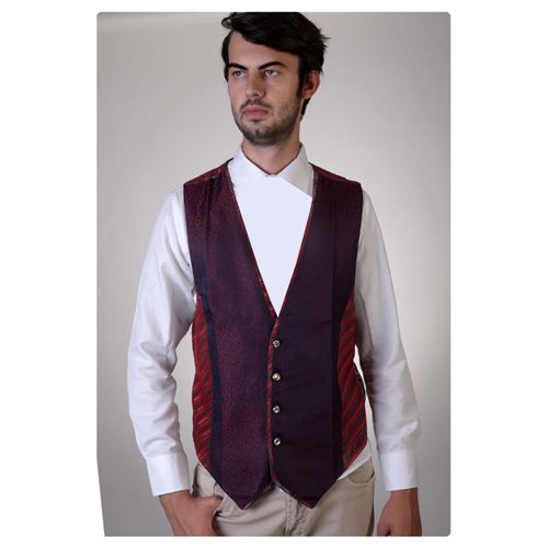 Red Floral Men's Suit Vest