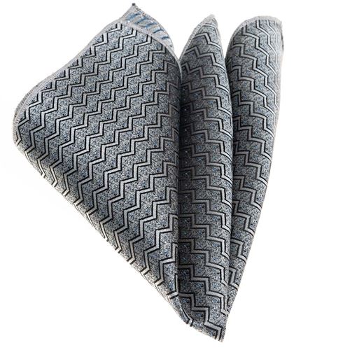 Silver Zigzag Pocket Square