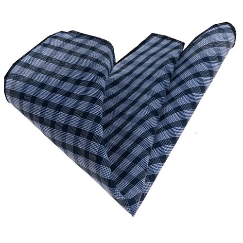 Navy Plaid Pocket Square