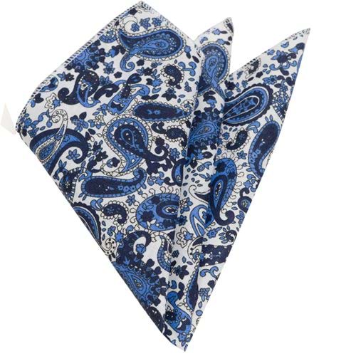 Navy Blue Printed Pocket Square