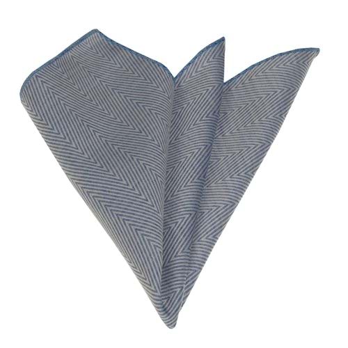 Blue Herringbone Designer Pocket Square