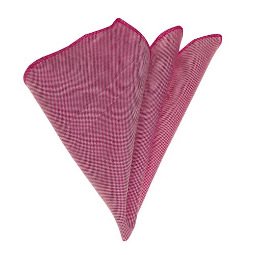Pink White Oxford Pocket Square