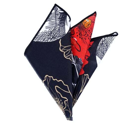 Red Skull Digital Printed Cotton Pocket Square