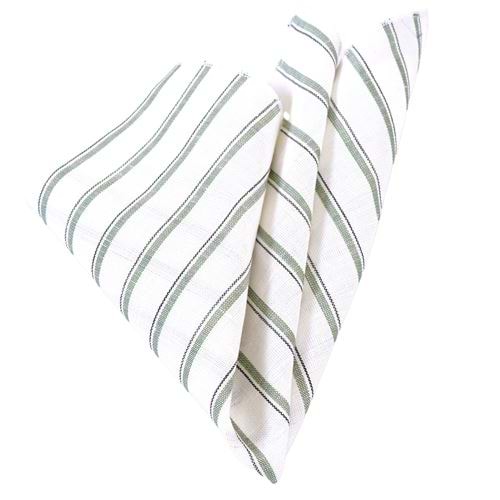 Green Striped Pocket Square