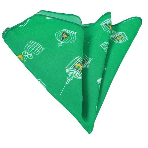 Green with Yellow Bird Pocket Square