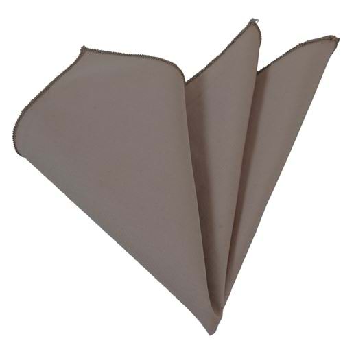Beige Solid Pocket Square