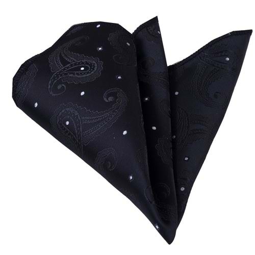 Black Paisley Designer Pocket Square