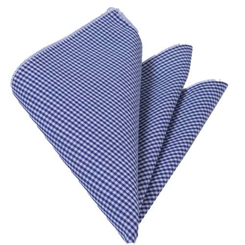 Blue White Gingham Pocket Square